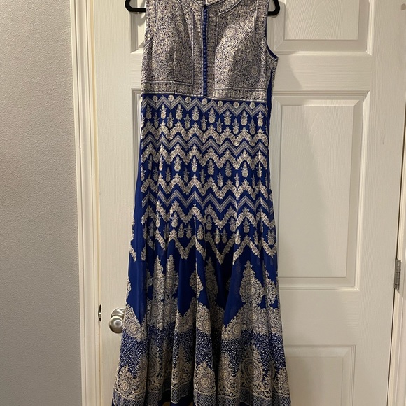 Royal Blue Indian Gown/Dress. - Picture 3 of 4